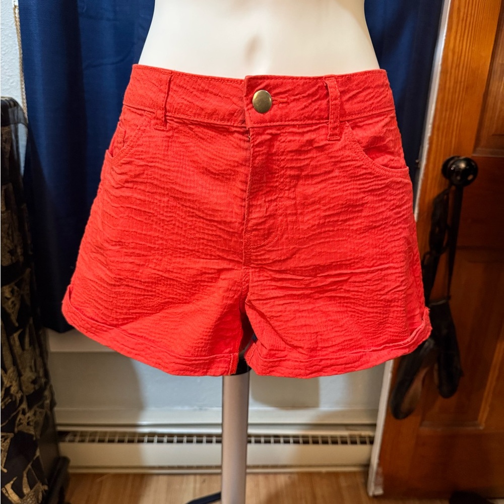 H&M High Waist Red Women's Shorts